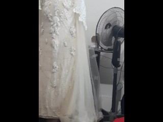 Crossdresser Wearing Nuptial Dress