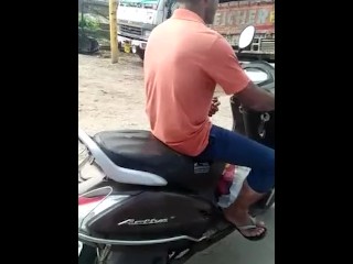 Indian Alms-man Scooter Wank